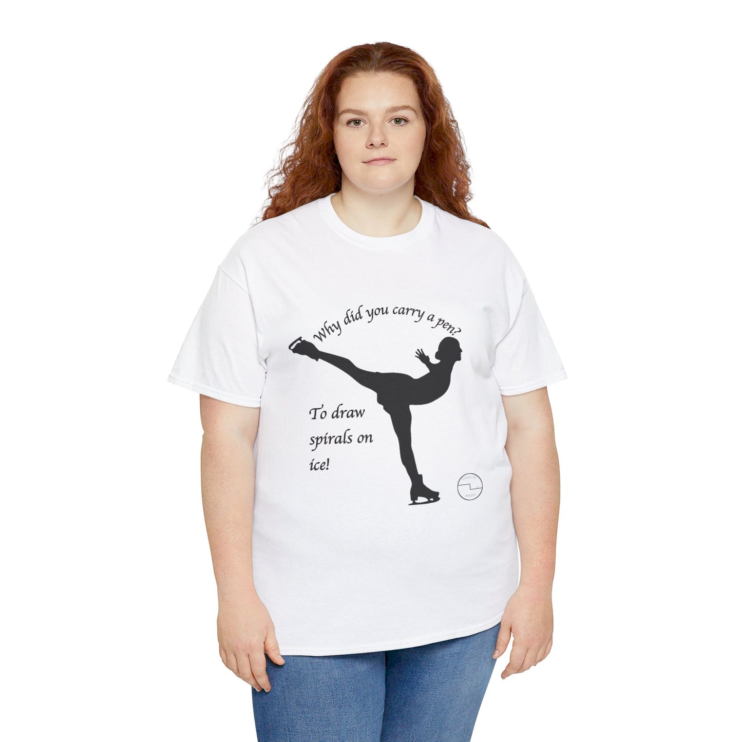 Figure Skating Joke, Spiral Sketch | Unisex 100% Heavy Cotton Tee