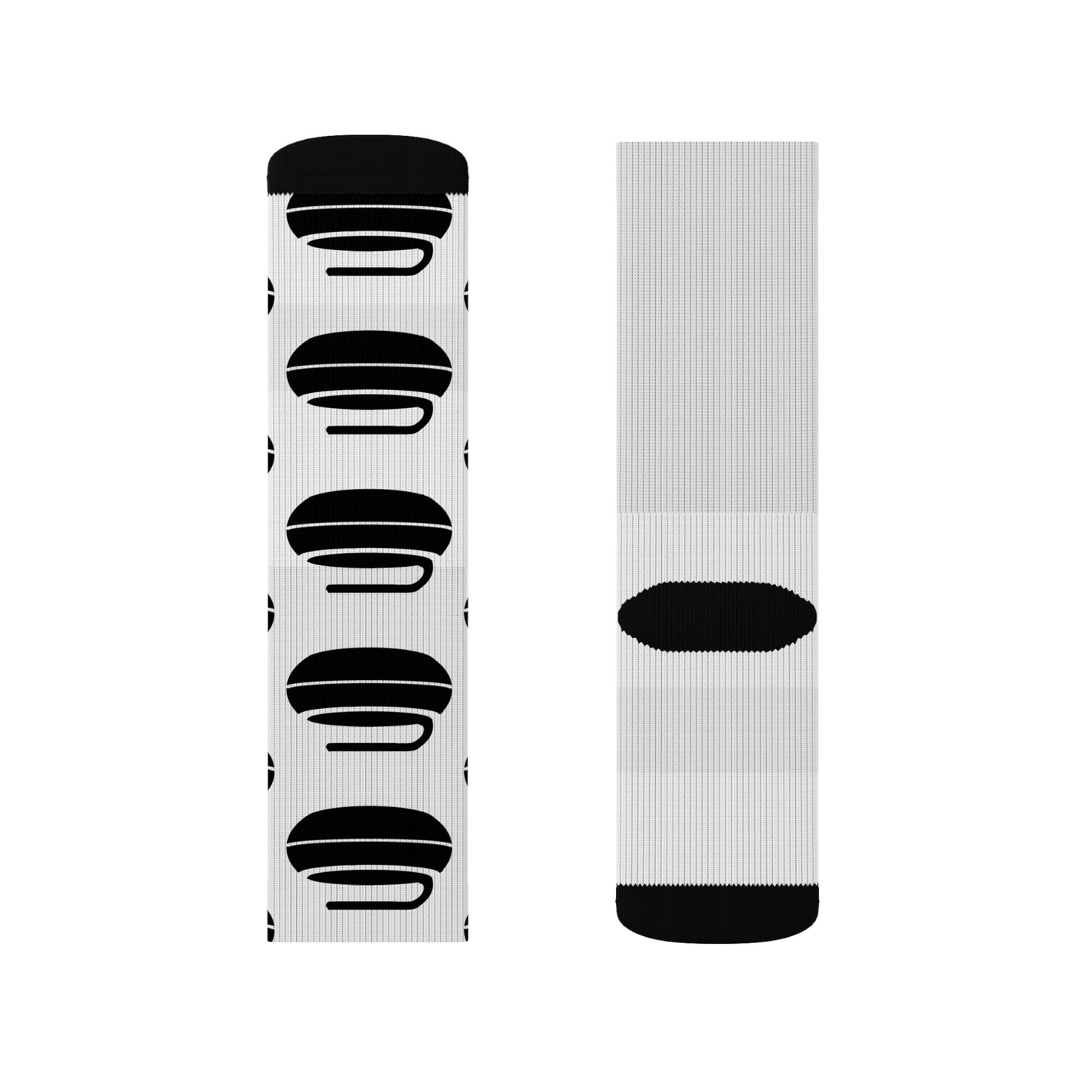 Sublimation Socks with Curling Stones and Houses - Fleece Lined Comfort and Style