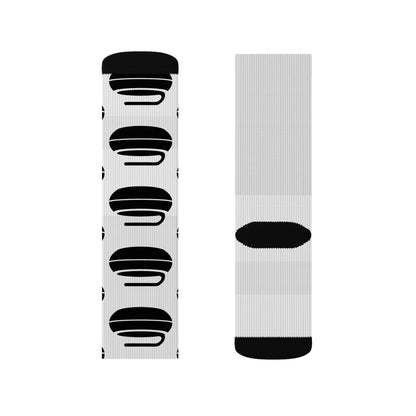 Sublimation Socks with Curling Stones and Houses - Fleece Lined Comfort and Style