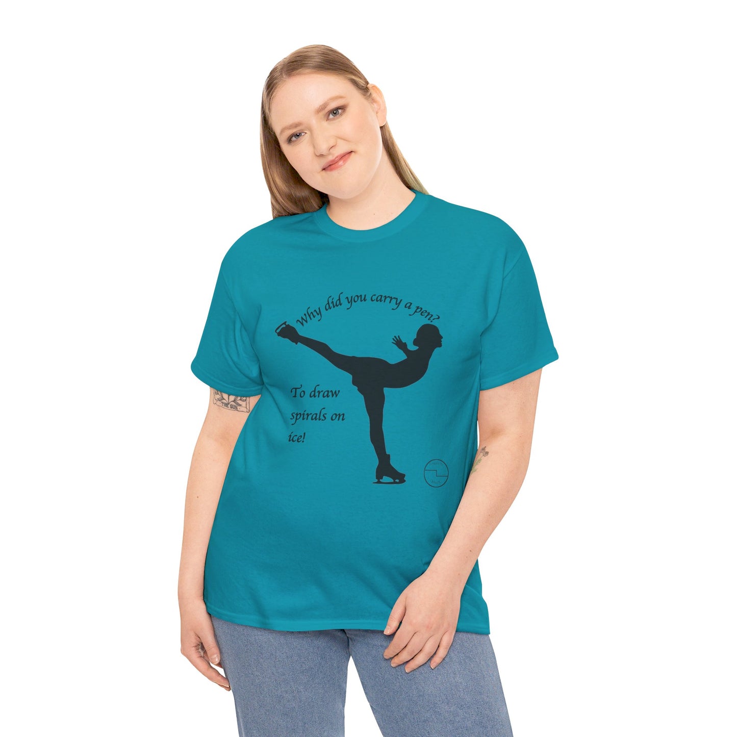 Figure Skating Joke, Spiral Sketch | Unisex 100% Heavy Cotton Tee