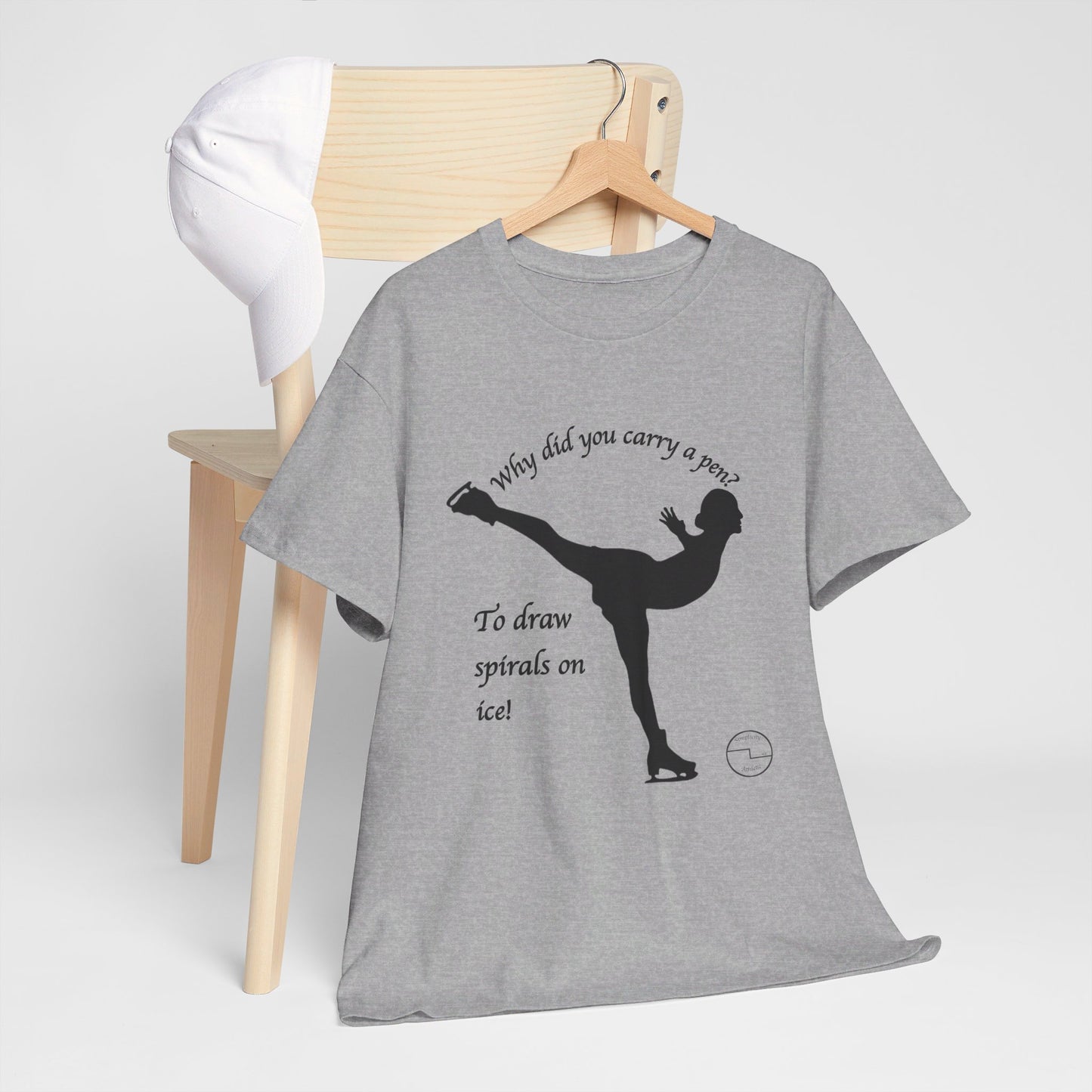 Figure Skating Joke, Spiral Sketch | Unisex 100% Heavy Cotton Tee