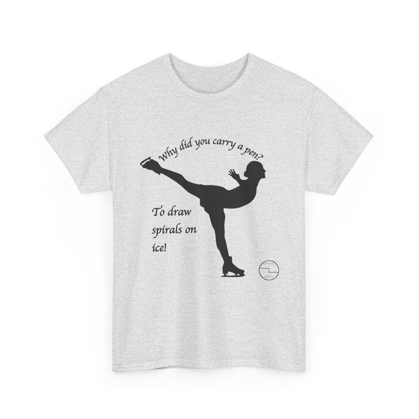 Figure Skating Joke, Spiral Sketch | Unisex 100% Heavy Cotton Tee