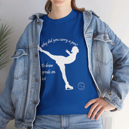 Figure Skating Joke, Spiral Sketch | Unisex 100% Heavy Cotton Tee