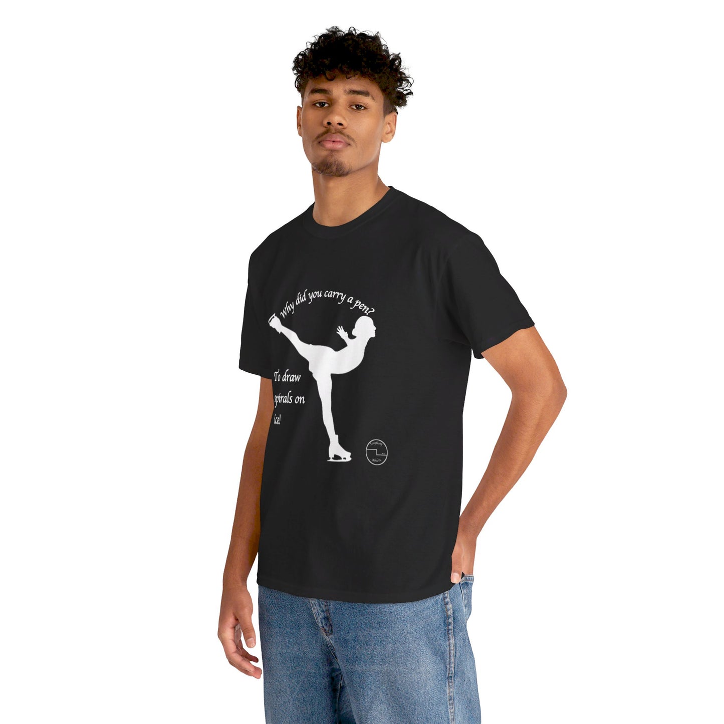 Figure Skating Joke, Spiral Sketch | Unisex 100% Heavy Cotton Tee