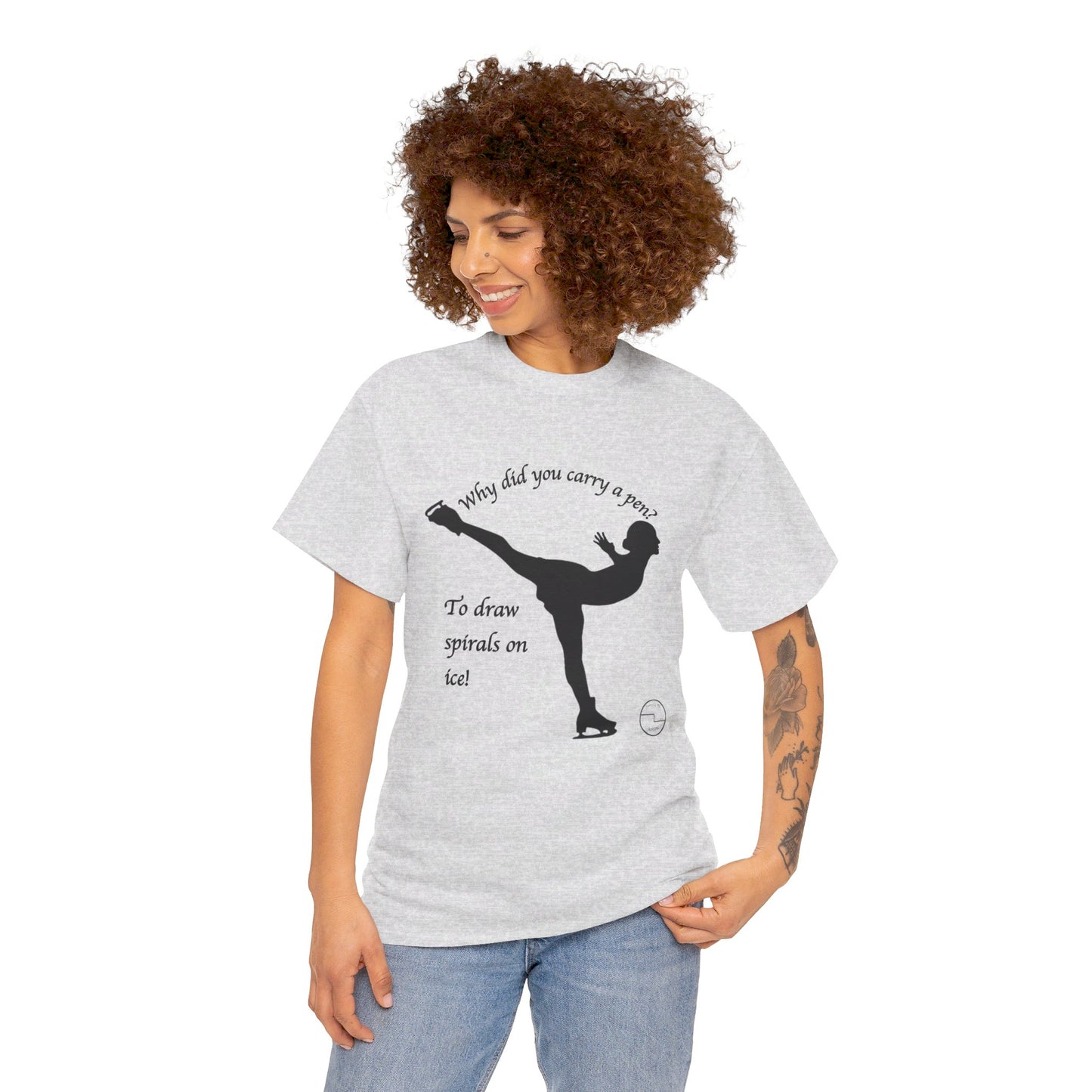 Figure Skating Joke, Spiral Sketch | Unisex 100% Heavy Cotton Tee