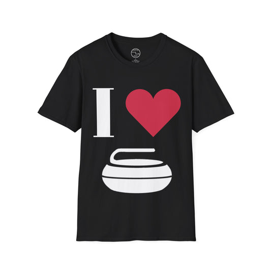 Unisex Softstyle T-Shirt – 100% Cotton ‘I Love Curling’ Graphic Tee | Soft, Lightweight & Comfortable