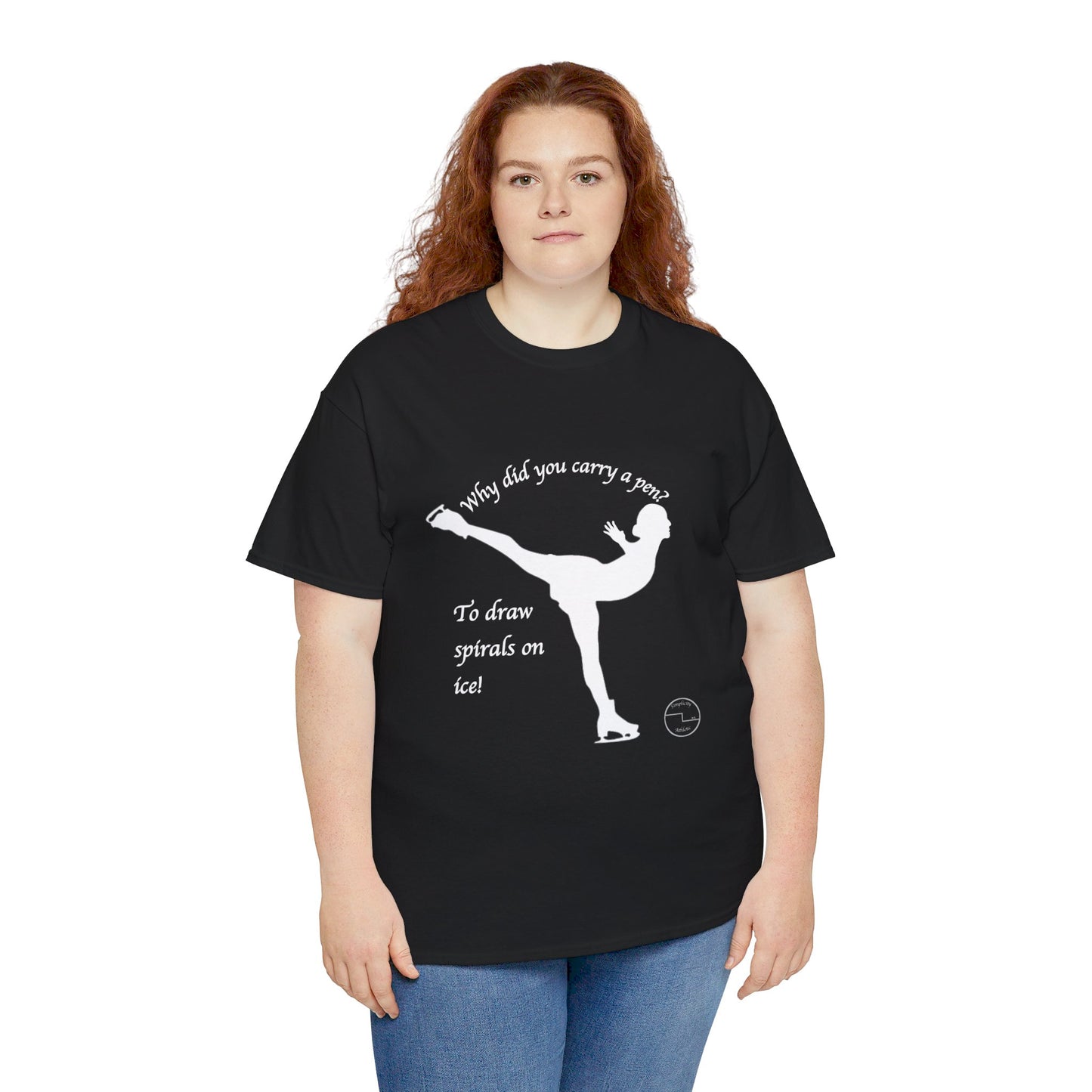 Figure Skating Joke, Spiral Sketch | Unisex 100% Heavy Cotton Tee