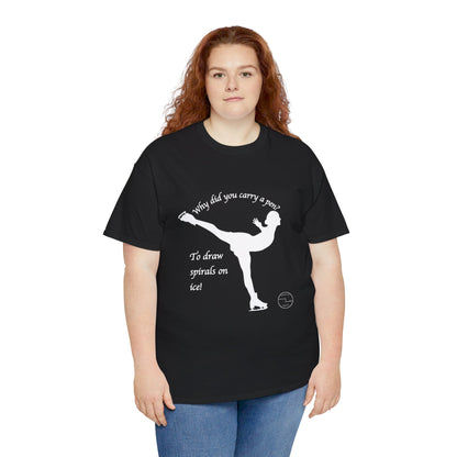 Figure Skating Joke, Spiral Sketch | Unisex 100% Heavy Cotton Tee