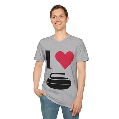 Unisex Softstyle T-Shirt – 100% Cotton ‘I Love Curling’ Graphic Tee | Soft, Lightweight & Comfortable