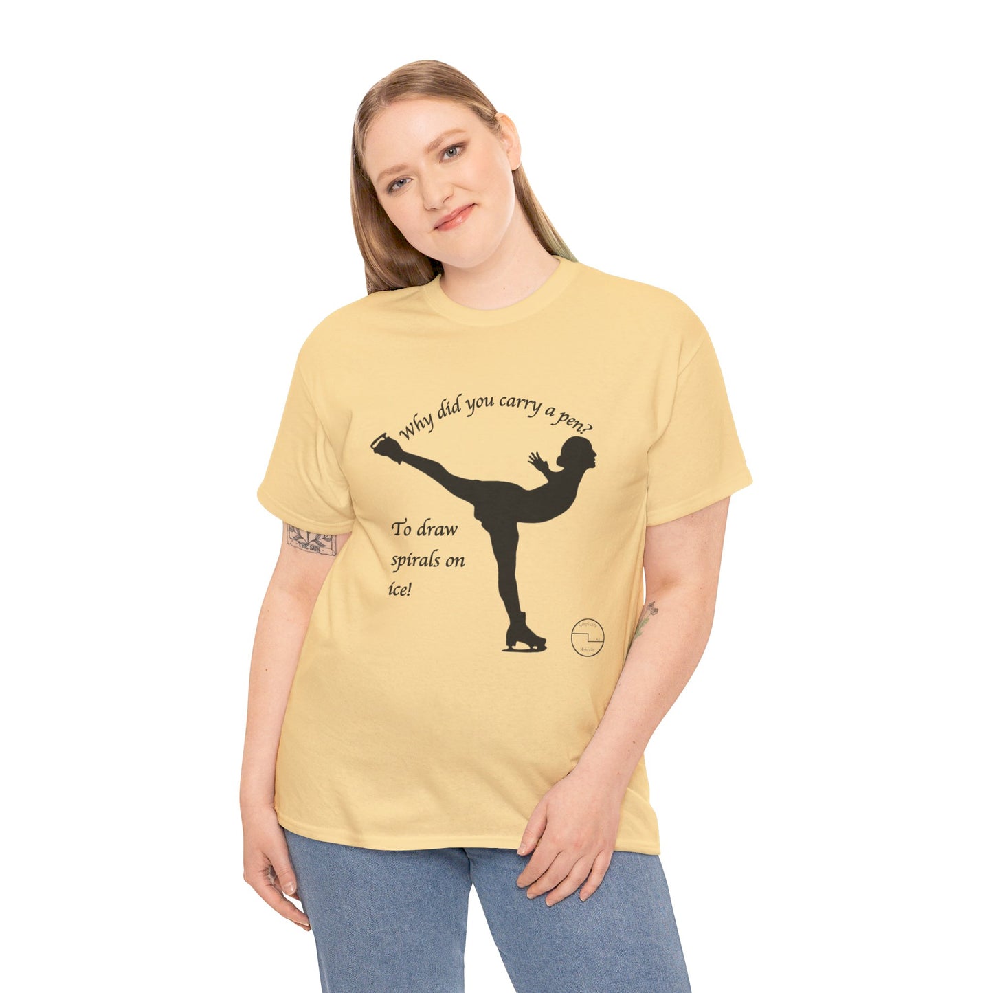 Figure Skating Joke, Spiral Sketch | Unisex 100% Heavy Cotton Tee