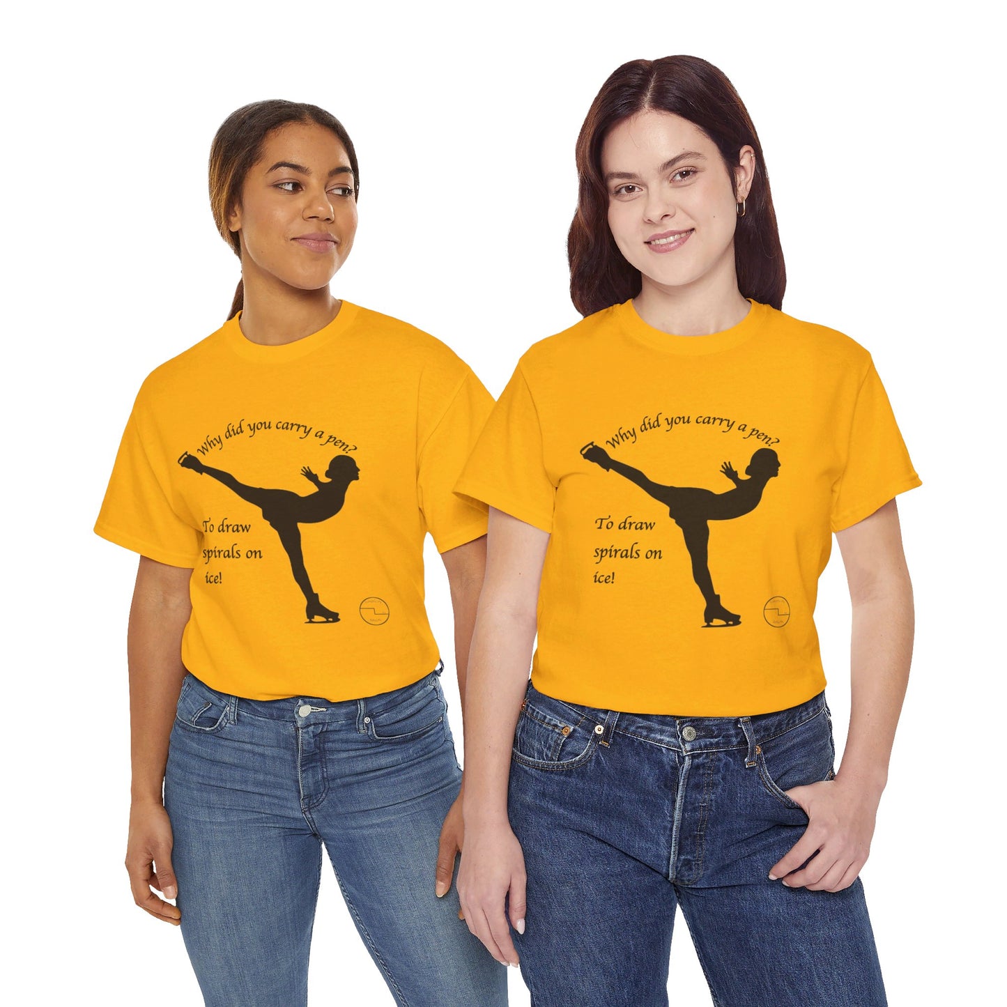 Figure Skating Joke, Spiral Sketch | Unisex 100% Heavy Cotton Tee