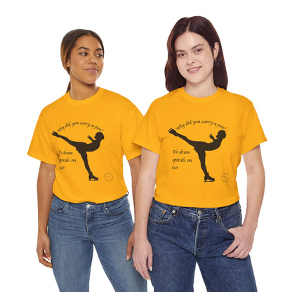 Figure Skating Joke, Spiral Sketch | Unisex 100% Heavy Cotton Tee