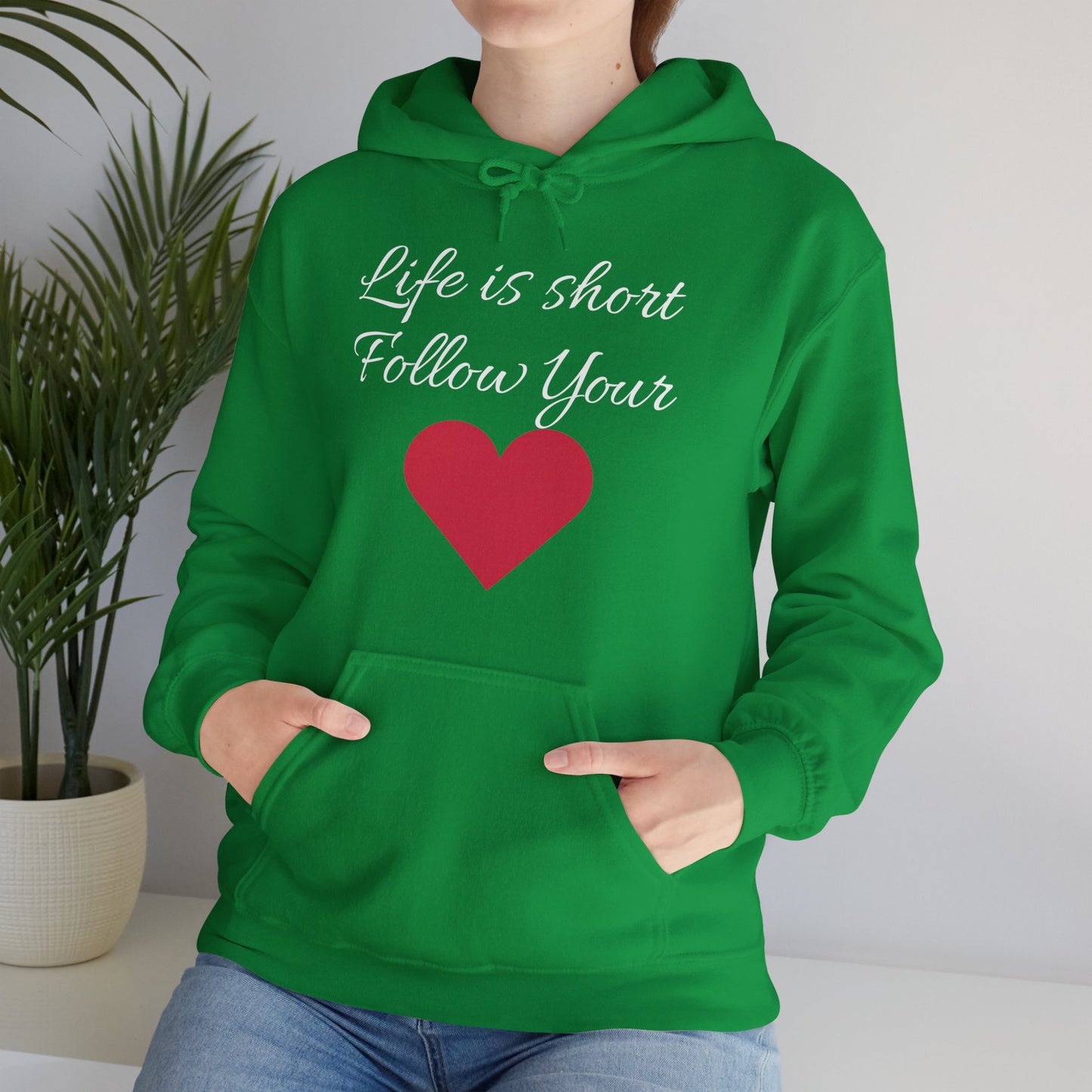 Life is short, follow your heart; You are enough; Double Sides Printed Motivational Unisex Hoodie