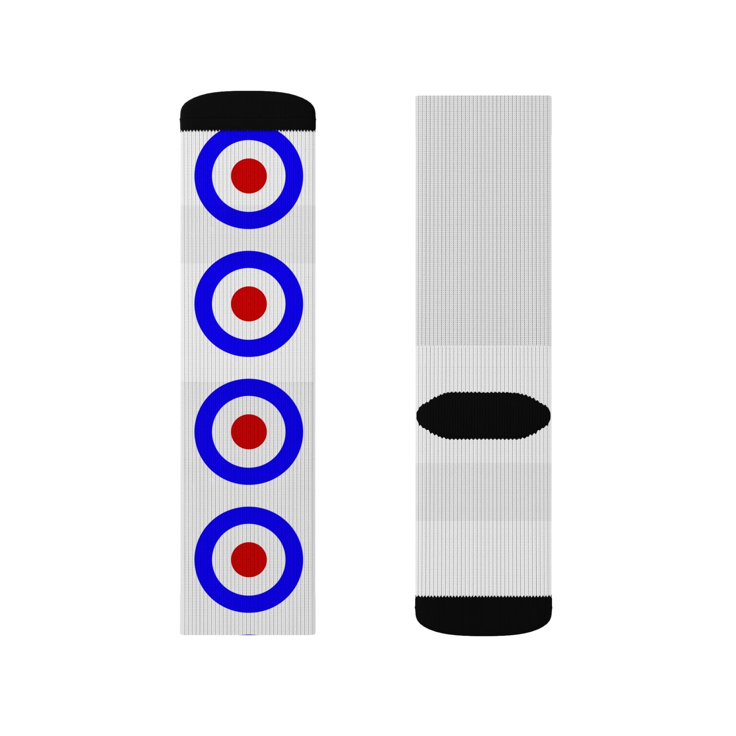 Sublimation Socks with Curling Stones and Houses - Fleece Lined Comfort and Style