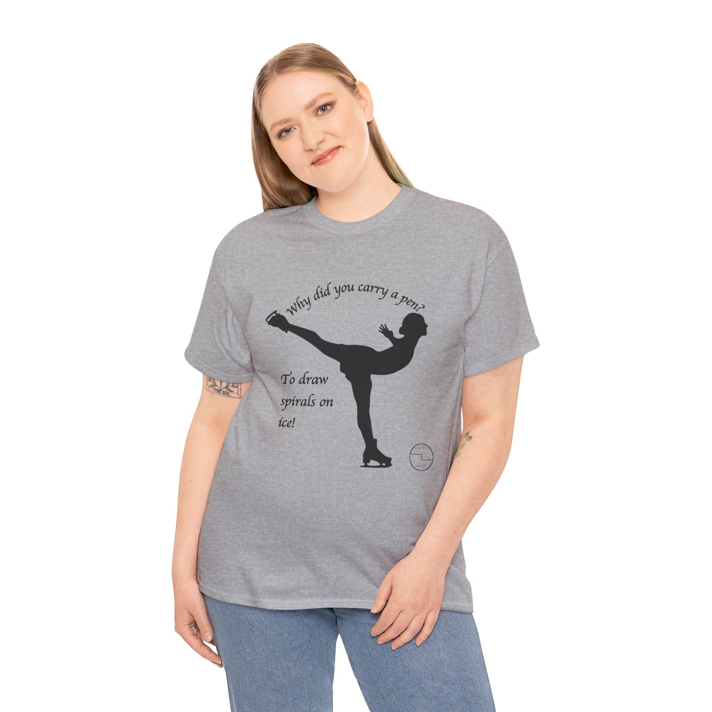 Figure Skating Joke, Spiral Sketch | Unisex 100% Heavy Cotton Tee