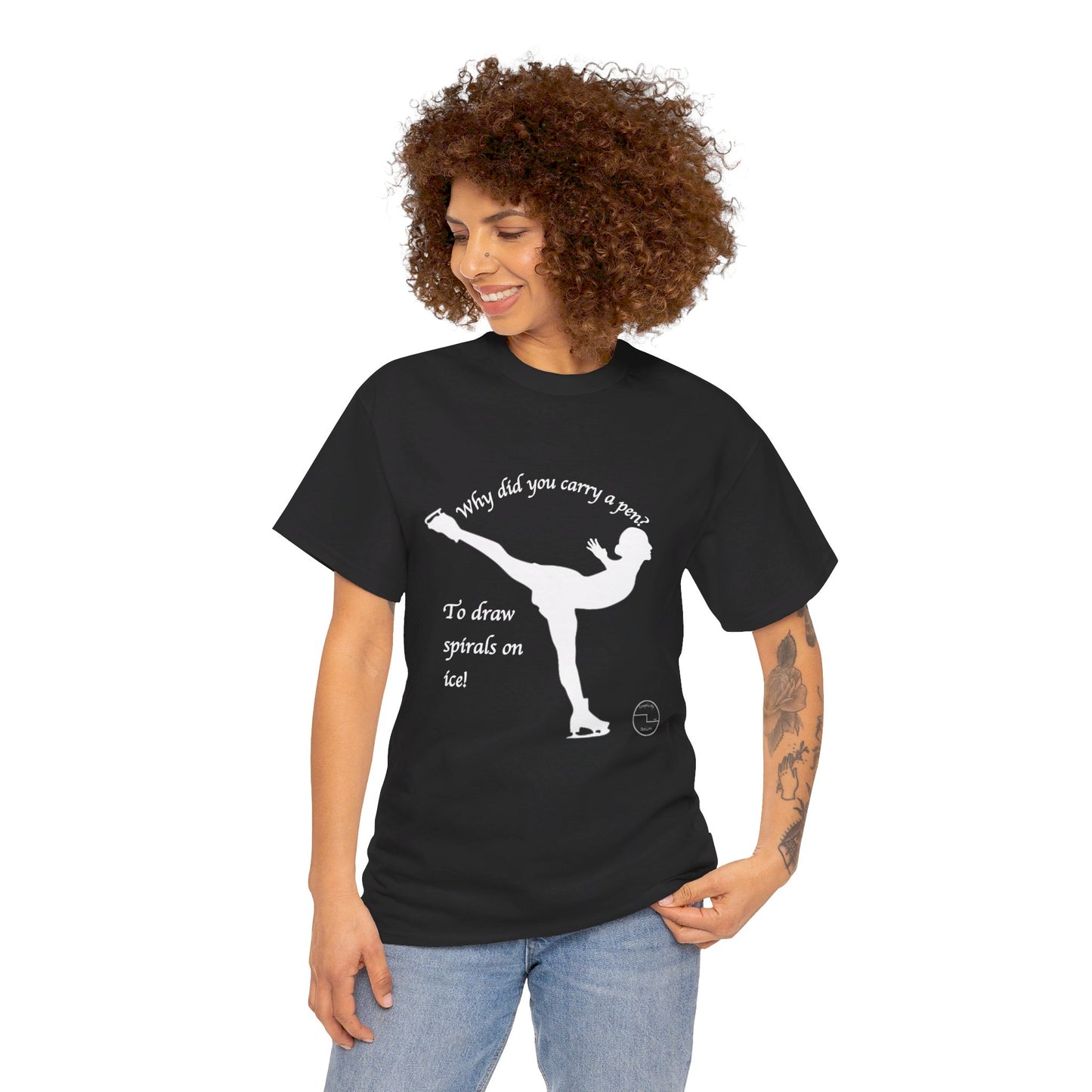 Figure Skating Joke, Spiral Sketch | Unisex 100% Heavy Cotton Tee