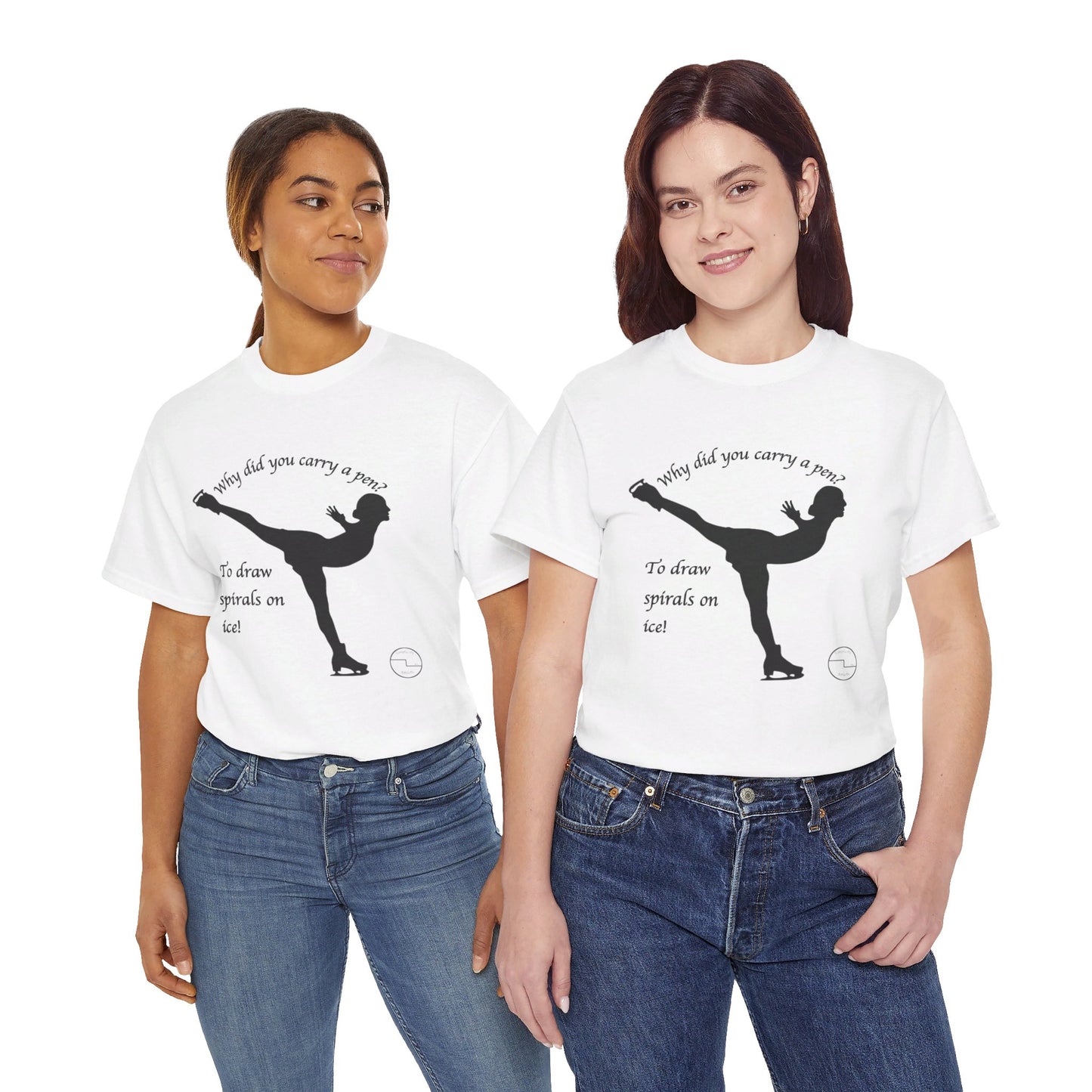 Figure Skating Joke, Spiral Sketch | Unisex 100% Heavy Cotton Tee