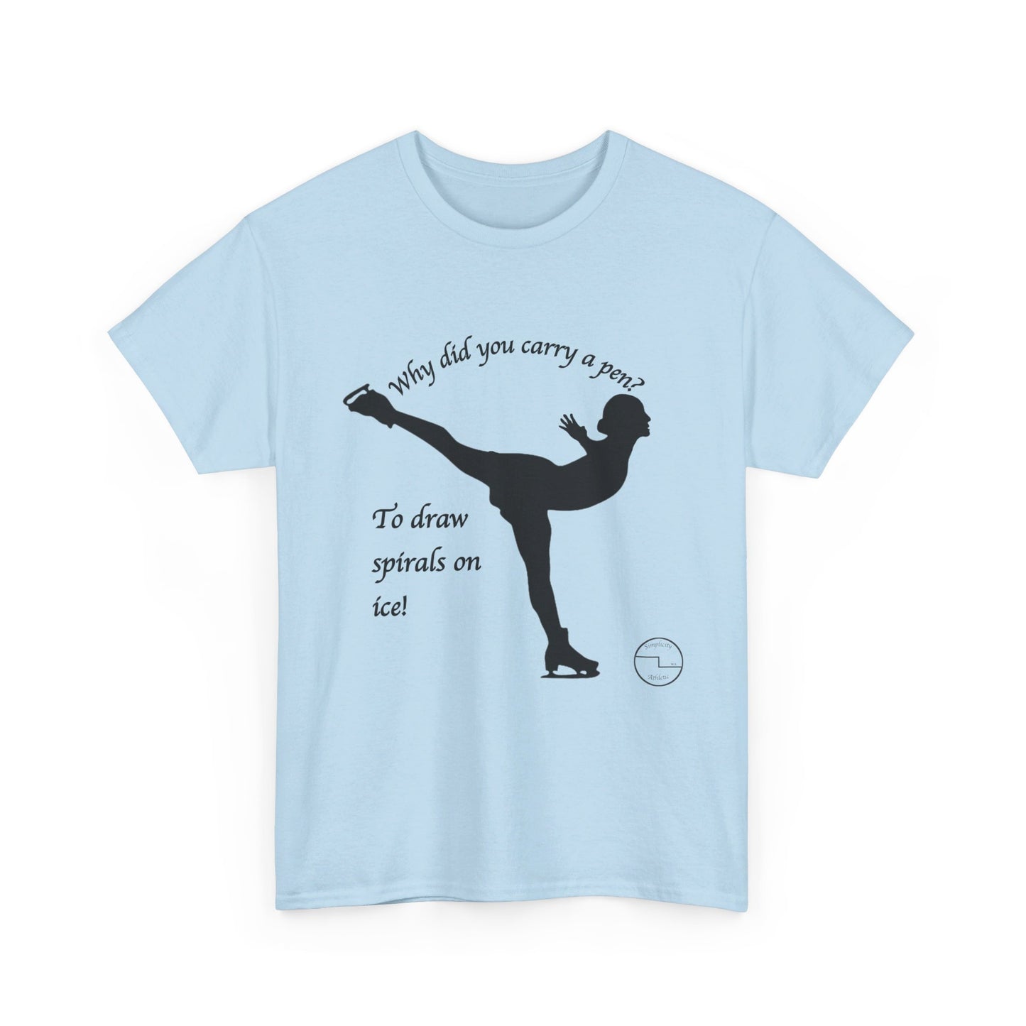 Figure Skating Joke, Spiral Sketch | Unisex 100% Heavy Cotton Tee