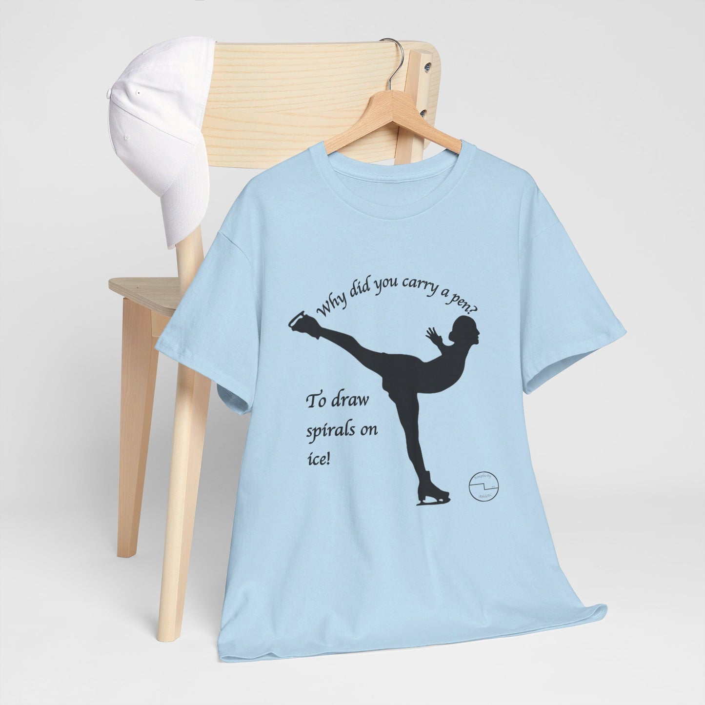 Figure Skating Joke, Spiral Sketch | Unisex 100% Heavy Cotton Tee
