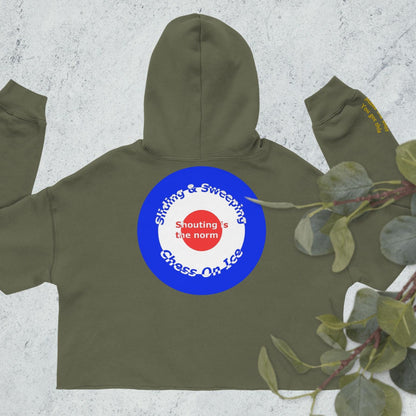 Military Green Hoodie Curling House Pattern
